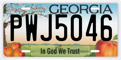 GA license plate PWJ5046