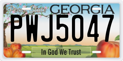 GA license plate PWJ5047