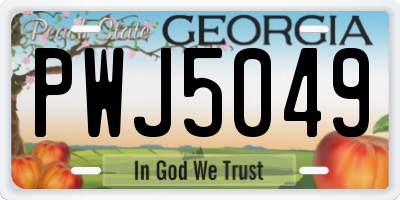 GA license plate PWJ5049