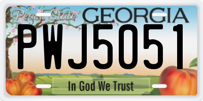 GA license plate PWJ5051