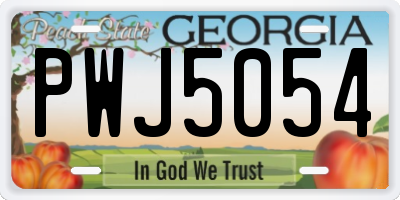 GA license plate PWJ5054