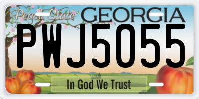 GA license plate PWJ5055