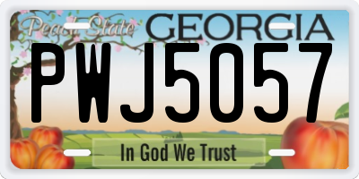 GA license plate PWJ5057