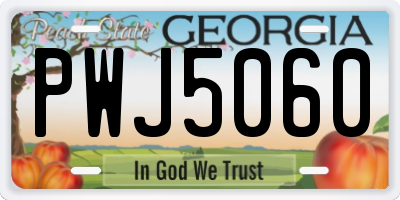 GA license plate PWJ5060