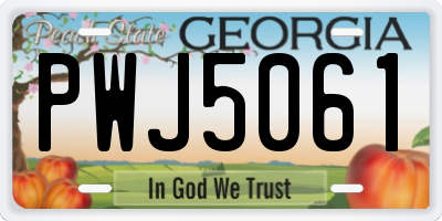 GA license plate PWJ5061