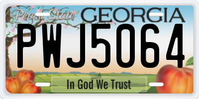 GA license plate PWJ5064