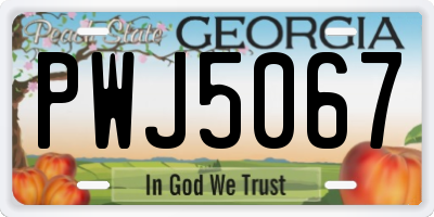 GA license plate PWJ5067