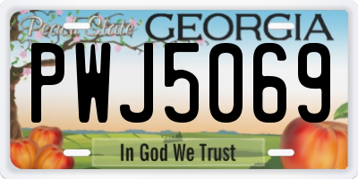 GA license plate PWJ5069