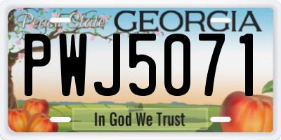 GA license plate PWJ5071