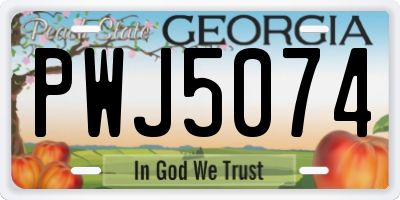 GA license plate PWJ5074