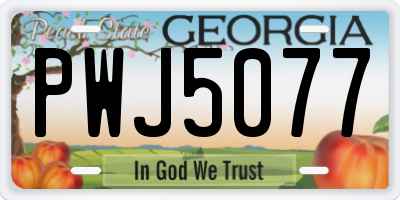 GA license plate PWJ5077