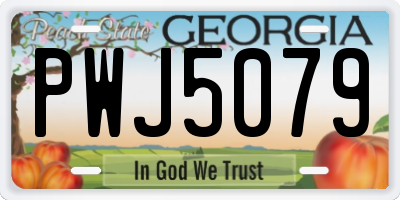 GA license plate PWJ5079
