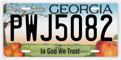 GA license plate PWJ5082