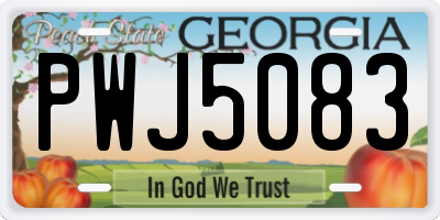GA license plate PWJ5083