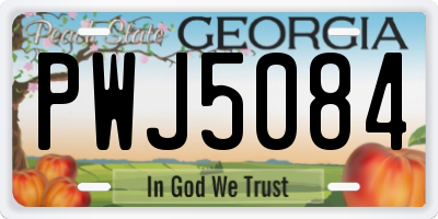 GA license plate PWJ5084