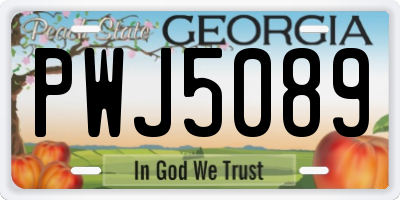GA license plate PWJ5089