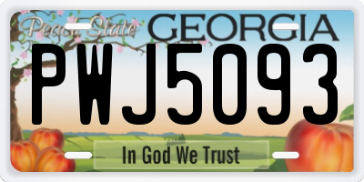 GA license plate PWJ5093