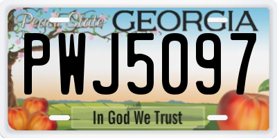 GA license plate PWJ5097