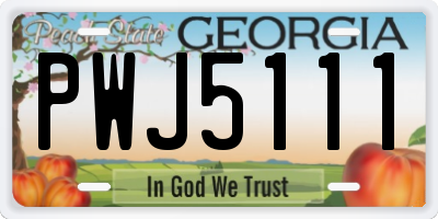 GA license plate PWJ5111