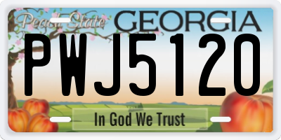 GA license plate PWJ5120