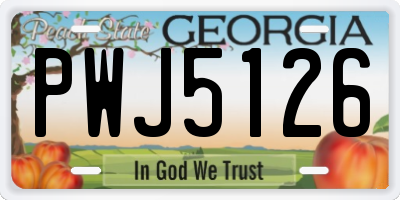 GA license plate PWJ5126