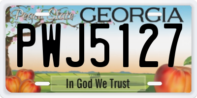 GA license plate PWJ5127