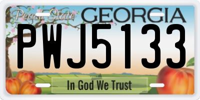 GA license plate PWJ5133