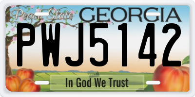 GA license plate PWJ5142