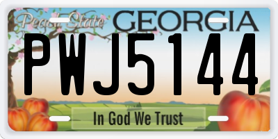 GA license plate PWJ5144