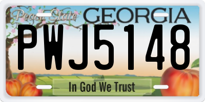 GA license plate PWJ5148