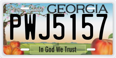 GA license plate PWJ5157