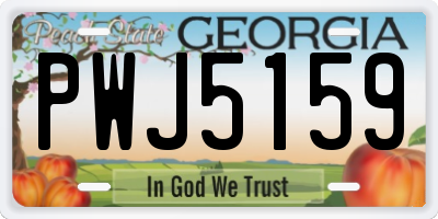 GA license plate PWJ5159