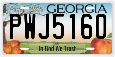 GA license plate PWJ5160