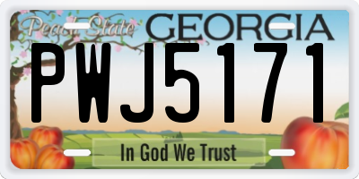 GA license plate PWJ5171
