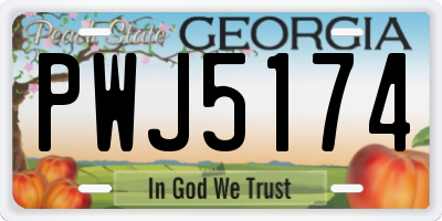 GA license plate PWJ5174