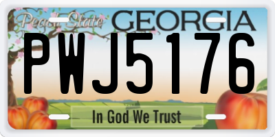 GA license plate PWJ5176