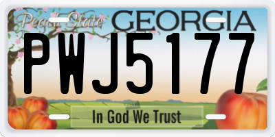 GA license plate PWJ5177