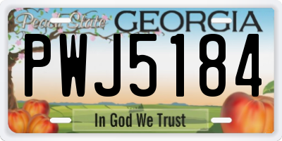 GA license plate PWJ5184