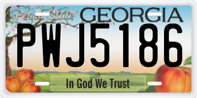 GA license plate PWJ5186