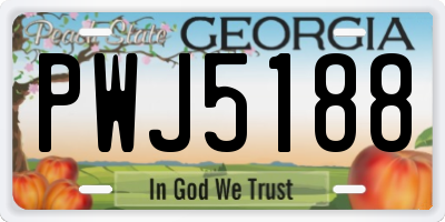 GA license plate PWJ5188
