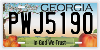 GA license plate PWJ5190