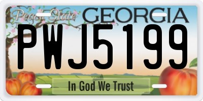 GA license plate PWJ5199