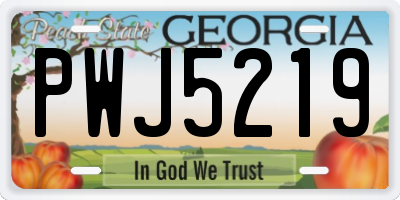 GA license plate PWJ5219