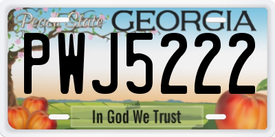 GA license plate PWJ5222