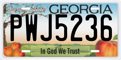 GA license plate PWJ5236