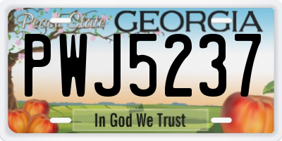 GA license plate PWJ5237