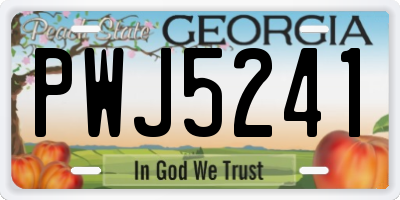 GA license plate PWJ5241