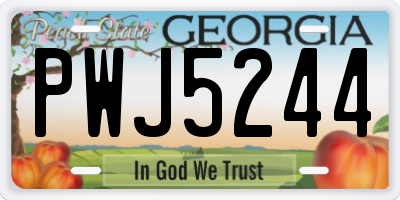 GA license plate PWJ5244