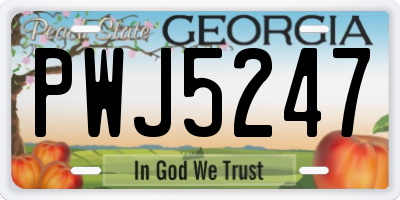 GA license plate PWJ5247