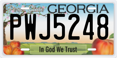 GA license plate PWJ5248